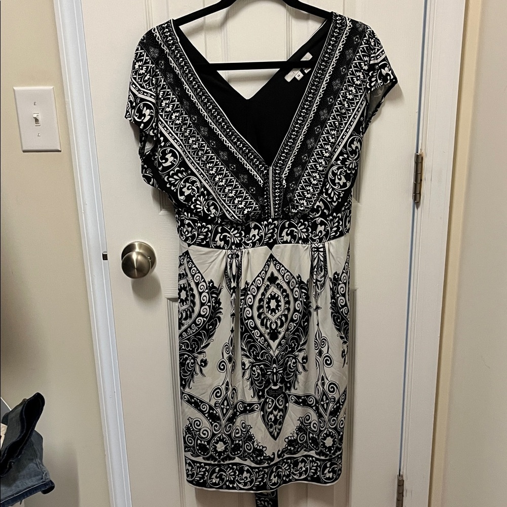 Ice Black and White Midi Dress